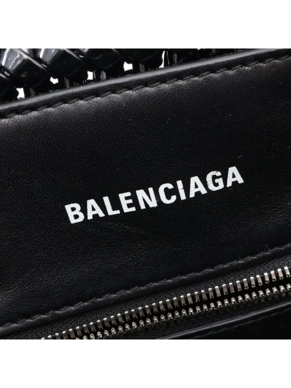 Balenciaga Bistro Xxs 2-Way Metallicblue Enamel Handbag
